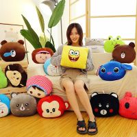 暖手抱枕可爱午睡趴枕毛绒玩具暖手捂手腰枕冬季睡觉生日礼物女生 款式混搭 卡通暖手抱枕[圆形]