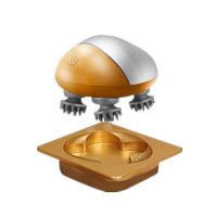 头部按摩器头皮按摩仪八爪猫咪头疼神器抓头皮电动自动揉捏提取器 电机升级版【金色】力道强劲