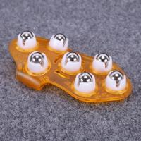 达贺滚轮七珠按摩器 头部腿部后背 脖子 小腿肌肉 通淋巴按摩滚珠 七珠黄色