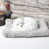 汽车摆件饰品除甲醛除异味香味仿真狗车载香熏男女士车内装饰摆件 碳晶[不会叫]白狐狸送灰垫