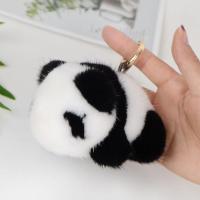 水貂毛可爱小熊猫皮草挂件毛绒挂饰装死兔包包挂饰汽车挂件钥匙扣 10厘米