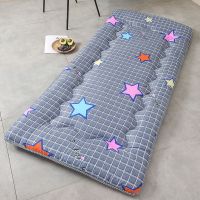 学生宿舍加厚榻榻米单人双人海绵床垫上下铺儿童可折叠褥子床褥垫 灰色海星[四季可折叠] 60cm*110cm[宝宝专用]