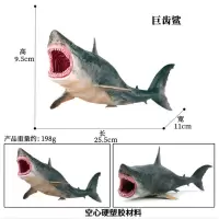 鲨鱼玩具仿真海洋动物大号空心巨齿鲨儿童男孩宝宝大白鲨鱼模型 空心巨齿鲨模型