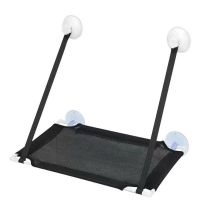 夏天透气网布猫吊床吸盘窗台猫咪吊床单双层挂式宠物吊床猫爬架 黑色单层