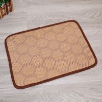 冰垫狗狗垫子夏天狗窝冰藤凉席猫窝睡垫降温耐咬宠物冰垫猫咪用品 咖啡色 S-50*40cm(荐8斤内)