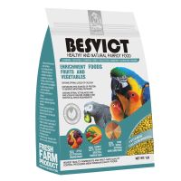 BESVICT蔬果坚果鹦鹉滋养丸太阳金刚折衷玄凤亚马逊灰鹦鹉饲料1磅 小颗粒(大部分鹦鹉适用)