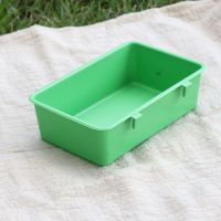 新款鸟用洗澡盒画眉八哥沐浴盆颠颏虎皮牡丹鹦鹉洗澡盆方圆笼配件 绿色长方形洗澡盒