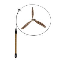 猫猫玩具 长杆钢丝羽毛逗猫杆 旋转大风车逗猫棒 互动钓锚杆 花斑大风车(带杆)