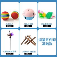猫玩具逗猫棒套餐组合羽毛铃铛猫咪自嗨玩具不倒翁钢丝鸡毛老鼠 逗猫棒五件套的基础款