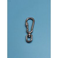 环挂钩活动扣配件接头锁扣卡扣旋转不锈钢连接狗链子转轴万向转 D72-小号丝粗5mm长约7.5cm 万向螺母扣