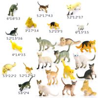 猫咪玩具模型可爱小猫咪摆件静态实心塑胶玩偶加拿大无毛猫类套装 迷你 12只小猫咪