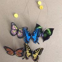 猫玩具仿真旋转电动蝴蝶逗猫棒自动逗猫蜂鸟玩具幼猫猫咪宠物用品 蝴蝶替换头(2个)没有底座