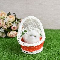 儿童玩具迷你吊篮小动物仿真小猫公仔玩偶儿童认知模型节日礼物 吊篮小绵羊 不会叫吊篮颜色随机