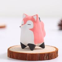 七夕情人节创意陶瓷治愈系可爱小狐狸车载摆件结婚礼物送新人情侣 单只狐狸(简易盒装)