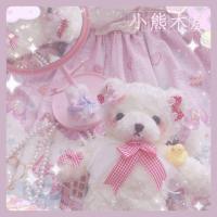 原创设计lolita兔熊包洛丽塔lo娘包斜挎可爱少女软妹包 红色 30cm白熊BABY款