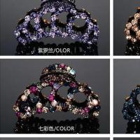 洗澡中号抓夹发夹女成人后脑勺水钻发抓夹大号盘发头饰夹头发夹子 混彩色 蝴蝶抓夹6.5厘米