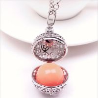 嘎乌盒镂空球吊坠可打开放香囊琴音珠铃铛纪念品挂件毛衣项链女 镂空吊球一个(约35*25mm含环)