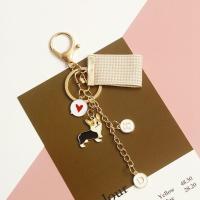 ins可爱独角兽柴犬兔子字母钥匙扣airpods挂链创意挂件饰品 柯基条纹带钥匙扣X664