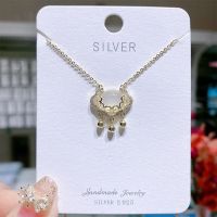 平安锁项链女猫眼石祥云如意简约设计感ins气质项链2021新款 金色 白玉髓祥云平安锁