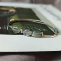 拼色编织不规则灰月光拉长石随形手链男女情侣闺蜜礼物长度可调节 14-17cm 不规则款 简易包装