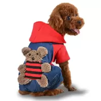 狗狗衣服 秋冬装 泰迪比熊四脚衣服 宠物用品幼犬小狗狗衣服 红色 XS