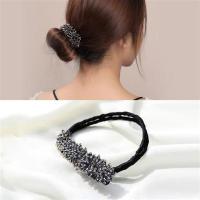 盘发神器懒人简约蓬松丸子头发夹后脑勺女扎发盘发器短头发饰头饰 灰色串珠款