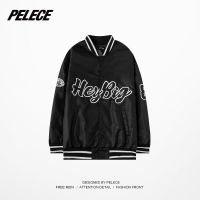 LAYLOW复古棒球夹克oversize立体刺绣工艺超宽松款式防风外套bf风[10月11日发完] 黑色 M