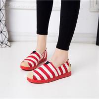 老北京布鞋春秋透气单鞋软底女鞋女休闲孕妇妈妈鞋 红条 一双装 无赠品 34