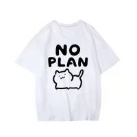 猫咪长袖衬女日系拼色学院风初中高中学生韩版宽松卡通衬衣女潮 白 M 95-115斤