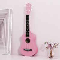 清仓微瑕疵21寸儿童尤克里里23寸学生成人男女生初学者小吉他 粉红色 21寸粉色木质菠萝桶