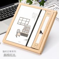 猫的日常手帐本礼盒装文艺日记本记事本套装教师节礼物笔记本子 猫的日常-躺椅时光