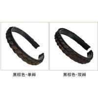 手工编织假发女辫子发卡带齿防滑麻花辫子假发弹力发箍发夹头饰品 黑棕色单辫子