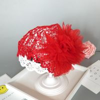 韩版宝宝头饰婴儿童发带发饰女童头花头箍皇冠蝴蝶结拍照可爱公主 双花大红 8-36个月左右头围45-50cm