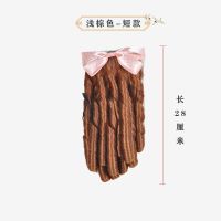 复古假发旗袍马尾插梳民国罗马卷白秀珠同款大上海滩刘海马尾大全 浅棕色 公主卷短款宽18长28CM