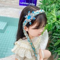 儿童皇冠冰雪奇缘假发辫子公主造型发卡发箍艾莎头饰女童爱莎发饰 蓝色主图款