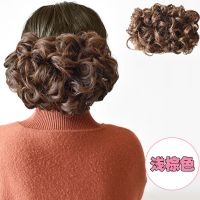 昭瑞假发女拉花旗袍造型发髻古装影楼拍照卷发包复古盘头复古发包 拉花卷发包浅棕色