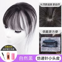 假刘海片仿真空气刘海假发片逼真隐形轻薄3d刘海超薄假刘海发片 全真发-防递针3D空气刘海[自然黑]
