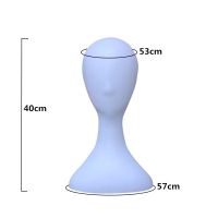 个性女模假人头白色女头模假发展示塑料头模抽象头帽子围巾展示架 长脖子女头-白