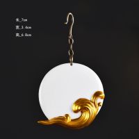 倒流香炉陶瓷创意吊挂悬挂香囊球香薰炉禅意家用檀沉香座香托配件 吊炉(月圆)送120粒香