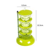 调味料盒套装家用组合厨房用品小百货多功能厨房调料盒套装组合装 绿色[四层]