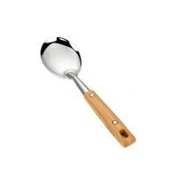 不锈钢锅铲漏勺厨具套餐漏勺汤勺套装家用厨房用品炒菜铲加厚炊具 短饭勺-不锈钢加厚款