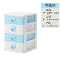 收纳盒桌面ins首饰盒子整理盒宿舍小物件收纳神器装饰ins布置 四层爆款蓝黄相间