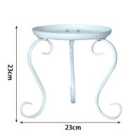 铁质加厚欧式多层花架子落地式绿萝置物架阳台客厅室外吊篮花盆架 23#白色(23cm