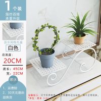 欧式装饰花盆架铁艺落地式多层花架子阳台室内绿萝多肉客厅置物架 2层花架(白)