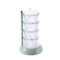 调料盒套装家用旋转收纳盒子立体式厨房密封罐厨房用品家用调味盒 旋转调料盒-白色4层-送小勺子