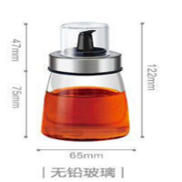 [一斤装]油瓶家用高硼硅玻璃防漏油壶醋瓶酱油瓶耐热油瓶厨房 [160毫升]普通玻璃油瓶 单支/送标贴
