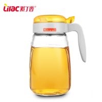 紫丁香 大号玻璃油壶 防漏油瓶酱油瓶厨房用品控油壶调味瓶820ml JA650黄色650ML(一个装)