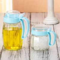 油壶家用厨房用品玻璃防漏酱油壶油瓶储物罐大小调味瓶醋瓶油罐 买1(北海兰) 发2个(1油壶1调味)