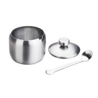 304不锈钢调味罐料盒孜然辣椒盐糖胡椒粉厨房三味四味调料罐套装 单罐蝴蝶顶珠