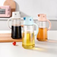 油壶家用大容量油罐壶浩克自动开合装油瓶厨房玻璃酱油醋调料瓶 550ML拍二送一(颜色客服备注)